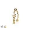 CZ MARQUISE MIX ROUND 316L SURGICAL STEEL CURVED BARBELL/EYEBROW